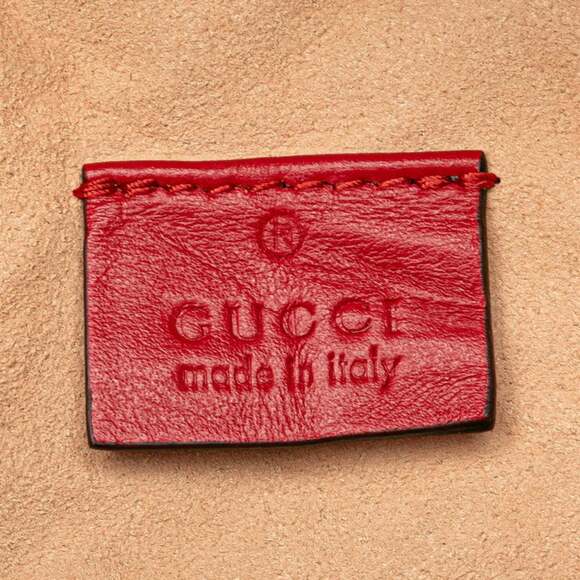 GUCCI Authentic Red Leather GG Marmont Backpack - Picture 9 of 10